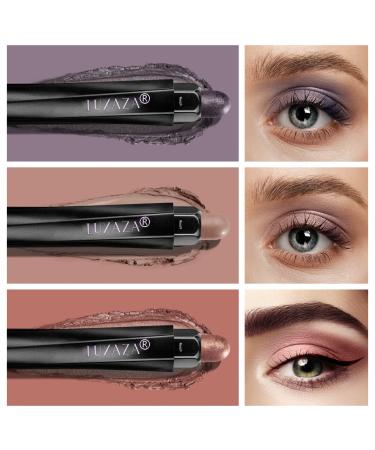 LUXAZA 3Pcs Eyeshadow Stick Set - Matte & Shimmer Creamy Pencil | Waterproof Long Lasting Smoky Eye Makeup - Starry Night - Buy Online on GoSupps.com