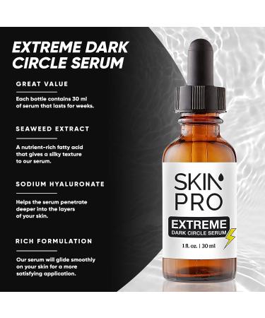 Skin Pro Extreme Dark Circle Eye Serum - Under Eye Dark Circles Remover | Eye Treatment Products for Dark Circles and Puffiness | Eye Depuffer Serum (1 fl oz/30 ml) - Buy Online on GoSupps.com