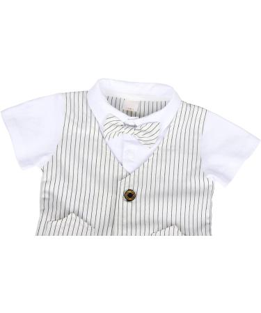AmzBarley Baby Boys Gentlemans Tuxedo Rompers Ivory 6-12 Months - Buy Online on GoSupps.com