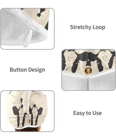 Super Absorbent Cow Heads Hair Towel 2 Pack - Quick Dry Hair Turbans with Button Twisty Wrap for Women & Girls - Perfect for International Shipping - Buy Online on GoSupps.com