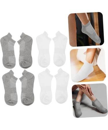 Beaupretty 4 Pairs Combed Cotton Socks Summer Socks Low-cut Liners Socks Breathable Sports Stockings All Season Cotton Socks Cotton Ankle Sock Low-cut Liner Socks Unisex Cotton Socks White Grey 21x5x0.3cm - Buy Online on GoSupps.com