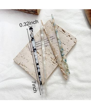Acetate Hair Sticks Set - 12PCS Vintage Tortoise Shell Hair Pins for Women and Girls Bun Hairstyles - Buy Online on GoSupps.com