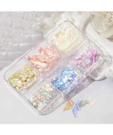 Irregular Seashell Slices Nail Art Flakes - Colorful Shell Supplies for UV Gel Manicure & DIY Crafts - Buy Online on GoSupps.com