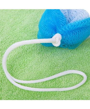 Buy Durable Shower Strip - Stretchy Braids Mesh Sponge Exfoliator Cleaner | Superior Quality Bath Supplies (Blue & White - Buy Online on GoSupps.com