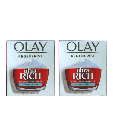 Ultra Rich ay Hydrating Moisturizer Face Cream FRAGRANCE FREE - 1.7oz (PACK OF 2)