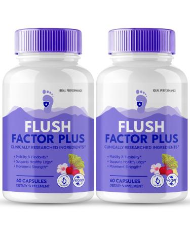Flush Factor Plus Capsules FlushFactor Plus Supplement Pills Flush FactorPlus Maximum Strength Flexibility & Healthy Legs FlushFactorPlus Advanced Formula Flush Factor Plus Reviews (2 Pack)