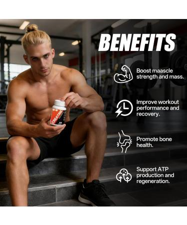 Oopeatol Creatine Monohydrate Tablets | 3.6g Creatine per Serving (3 Tablets) | Supports Strength Endurance| 60 Tablets - Buy Online on GoSupps.com