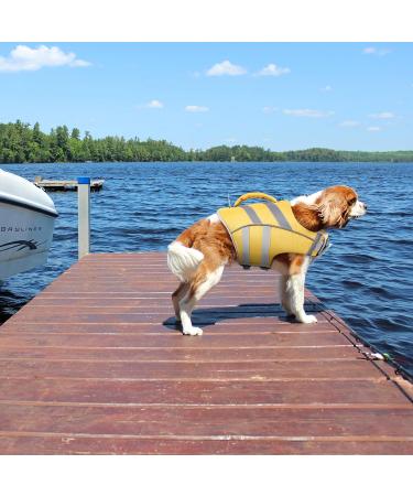 Kuoser Durable Dog Life Jacket - High Buoyancy Safety Vest for Small Medium & Large Dogs - Yellow - Buy Online on GoSupps.com