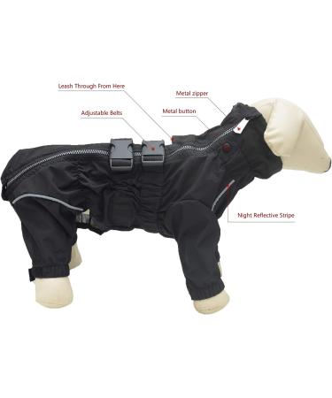Waterproof Reflective Dog Jacket | Windproof Snow-Proof Vest for Small Medium Large Dogs | Black | Size M (14) - Buy Online on GoSupps.com