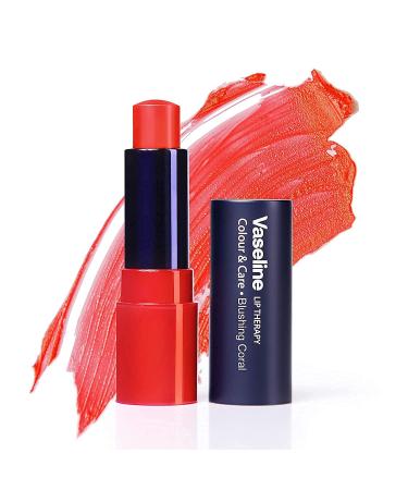 Vaseline Lip Therapy Blushing Coral |Lip balm I Manuka Honey and Shea butter I 100% natural dyes (1 x 4.2g) orange pink red 4.2 g (1 Pack)