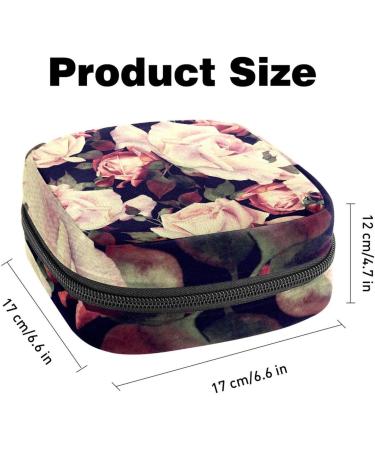 Stylish Menstruation Pad Bag with Zipper Flower Pattern Women's Napkin & Tampon Organizer for Girls - Buy Online on GoSupps.com