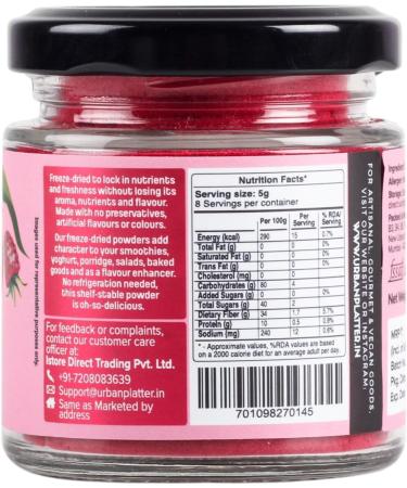 Freezedried Raspberry Powder 40 grams - Buy Online on GoSupps.com