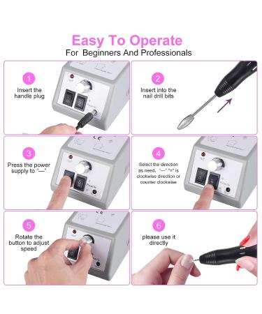 Buycitky Electric Nail Drill Machine Kit for Acrylic and Gel Nails - Rose - Buy Online on GoSupps.com