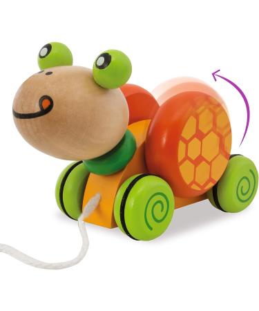Eichhorn Pull-Along Turtle - 15cm FSC Certified Birch Wood Toy | International Shipping Available - Buy Online on GoSupps.com
