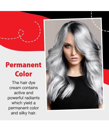 Silver Grey Natural Hair Colour Cream Unisex Hairstyle Temporary Colour DIY Fashion Permanent Light Grey - Buy Online on GoSupps.com