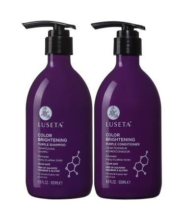 Luseta Purple Shampoo and Conditioner Set for Blonde, Gray - Color Treated Hair - Sulfate Free Paraben Free - Infused with Cocos Nucifera Oil for Curly and Damaged Hair - 2x16.9oz 16.9 Fl. Oz (Pack of 2)