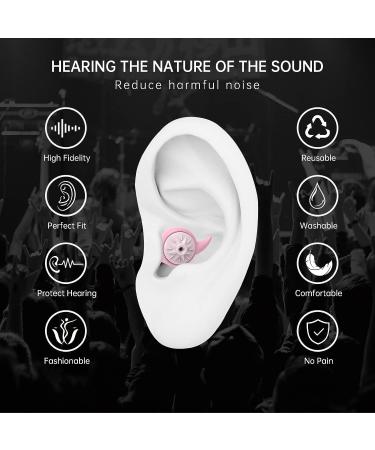 High Fidelity Concert Ear Plugs - 21dB Noise Reduction for Musicians, Sporting Events, Raves - Pink Silicone Earplug for Hearing Protection - Buy Online on GoSupps.com