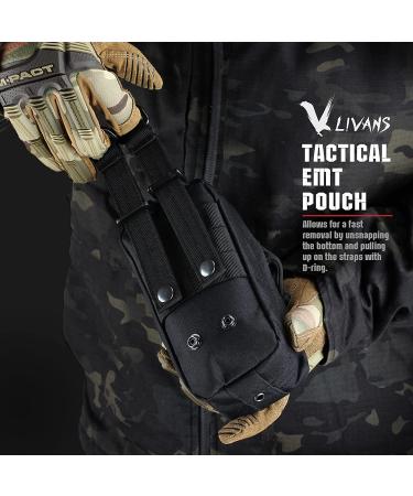 LIVANS Tactical MOLLE Medical Pouch - Rip-Away EMT First Aid Kit | IFAK Trauma Bag with Cross Patch, Black - Buy Online on GoSupps.com