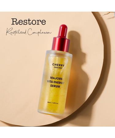 Cherry Fascino Major Vita Energy Serum - Anti-Aging Moisturizer & Brightening Serum | 1.69 oz Korean Skin Care for Balanced Skin Tone - Buy Online on GoSupps.com