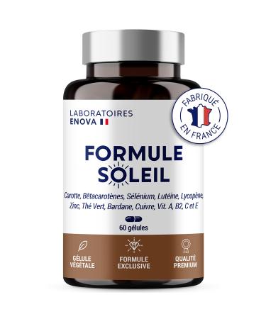 SUN FORMULA | Rapid and Optimized Tanning | Carrot Betacarotenes Selenium Burdock Copper | Skin Preparation and Protection | Hal Complexion | 30 days | Food Supplement