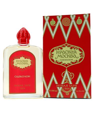Krasnaya Moskva Red Moscow Cologne Glass Bottle by Novaya Zarya US Imported Seller - 100 ml - 3.4 fl oz - Fresh Floral Scents - Best Gift for Him