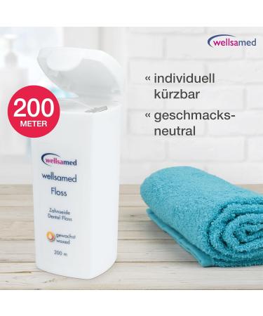 Wellsamed Waxed Dental Floss - 200m Dispenser Tasteless Effective Interdental Care | Buy Online - Buy Online on GoSupps.com