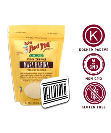 Organic Masa Harina Flour Bundle - 2x 24 oz Bags of Bobs Red Mill Corn Flour with BELLATAVO Magnet - Buy Online on GoSupps.com