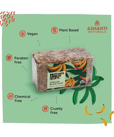 Ashanti Naturals Bouffants Bundle - African Black Soap Bar (16oz) | Creamy Yellow Shea Butter (15oz) - Buy Online on GoSupps.com