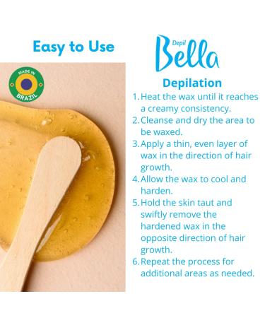 Depil Bella Hard Wax with Honey and Propolis 28.2oz - Professional Hair Removal Wax | High-Performance Honey Wax for Quick Dry & Strip-Free Removal | Suitable for All Skin & Hair Types - Buy Online on GoSupps.com