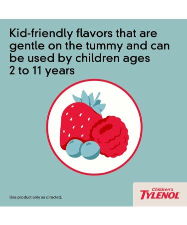 Children's Tylenol Dye-Free Chewables 160 mg Acetaminophen Pain Reliever & Fever Reducer for Kids' Cold + Flu Symptoms Headache Sore Throat & Toothache Aspirin-Free Wild Berry 24 ct Wild Berry Dye Free - Buy Online on GoSupps.com