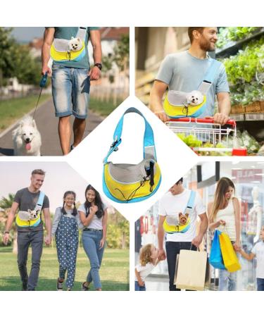 FEimaX Pet Dog Sling Carrier Breathable Mesh Hands-Free Bag for Small Dogs & Cats Adjustable Strap, Crossbody Design Ideal for Outdoor Travel (L Blue) - Buy Online on GoSupps.com