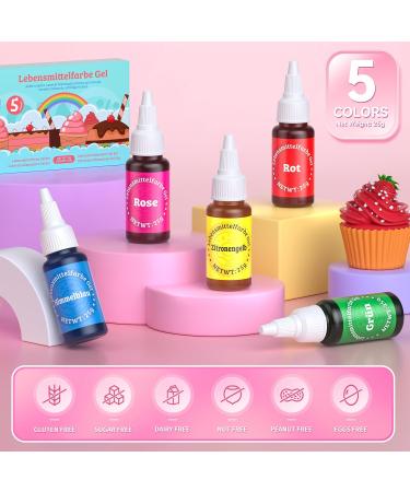 Buy Wwtop 5 Gel Food Color Set - 25g x5 | Sugar-Free Cake & Fondant Coloring | Ideal for Macarons Drinks & Easter Eggs - Buy Online on GoSupps.com