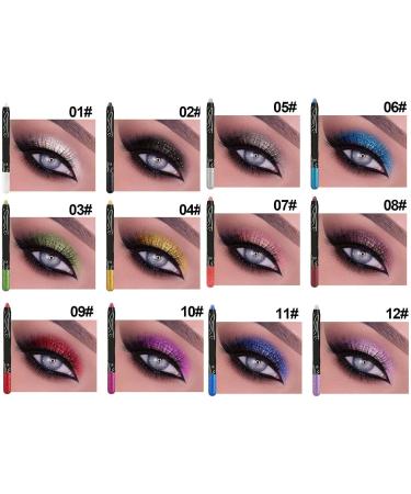 Eyeshadow Pencil | Glitter Eye Shadow - Glitter Eye Pencil High Pigmented Smudge-Proof Pearlescent For Women Eyes Makeup - Buy Online on GoSupps.com