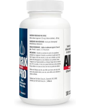 Allimax Pro 450mg 100 Vegicaps - Spanish Garlic Supplement for Immune Support | Professional Strength Allicin Extract - Buy Online on GoSupps.com