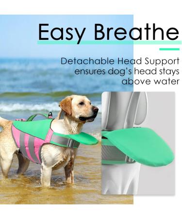 ThinkPet Dog Life Jacket - Adjustable Reflective Lifesaver in Mint Green & Pink XL for Safety & Fun - Buy Online on GoSupps.com