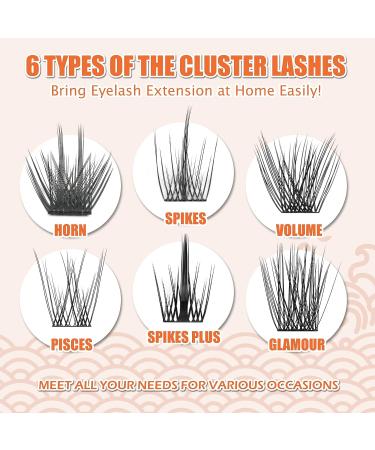 ETVITE DIY Eyelash Extensions 48 Clusters | 3D Effect C Curl | Wispy Spikes Plus Style | Reusable & Long Lasting | Natural Look Individual Lashes - 14mm - Buy Online on GoSupps.com