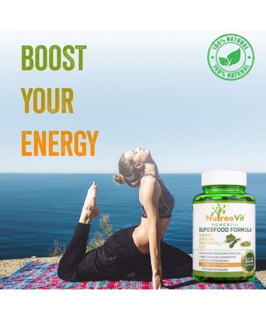 NutreeVit 100% Organic Powerful Superfood Formula - Immune System Booster Energy Pills with Moringa Spirulina Wheatgrass and Kelp - 200 Count Bottle 200 Count (Pack of 1) - Buy Online on GoSupps.com