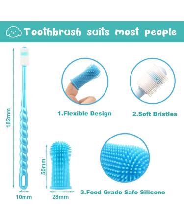 5-Piece Dog Toothbrush Set | Reusable 360 Silicone Dental Care for Dogs & Cats - Ideal for Small & Large Breeds (Blue) - Buy Online on GoSupps.com