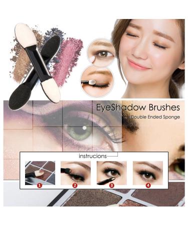 100 Pack Disposable Eyeshadow Brush | KINGMAS Double Ended Sponge Eye Shadow Applicator Makeup Brushes - Black - Buy Online on GoSupps.com
