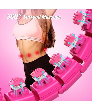 Brebon Weighted Hoola Exercise Fit Hoops Plus Size - 2 in 1 Weight Loss & Abdomen Fitness Equipment - 24 Detachable Knots - Adjustable Auto-Spinning Ball - Pink - Buy Online on GoSupps.com