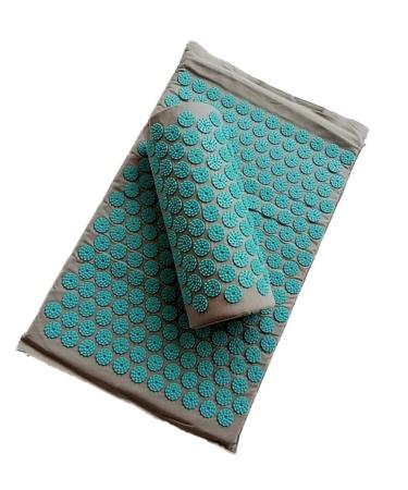 Massage cushion Spike acupuncture massage yoga mat/neck massage device (Appro.67 * 42 cm) acupressure pillows relieve the body pain mat massage pillow (size: gray x blue spike))