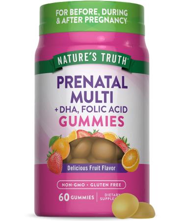 Nature's Truth Prenatal Multivitamin Gummies | with DHA & Folic Acid | 60 Count | Fruit Flavor | Non-GMO & Gluten Free Supplement