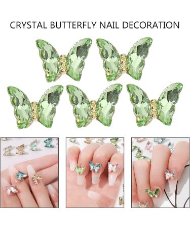 1Bag Butterfly Rhinestones 3D Fashionable Craft Accessories Embellishment For Decoration Green H098 - Buy Online on GoSupps.com