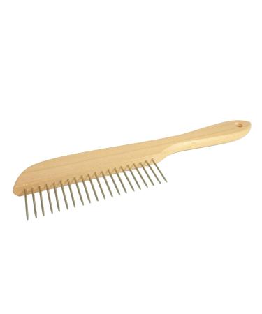 GWS Premium Dog Comb - Beech Wood Stable Fur Brush with 20 Nickel-Plated Steel Nails | 10-Pack for Efficient Grooming - Buy Online on GoSupps.com