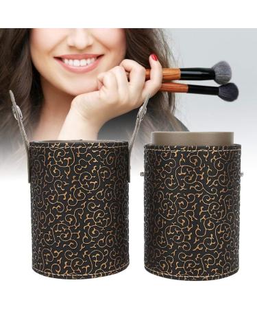 Qkiss Portable PU Leather Makeup Brush Cup Tube Holder - Travel Cosmetic Container (Bronze) - Shop Now! - Buy Online on GoSupps.com