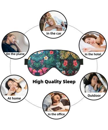 Hojas Tropicales Y Flores Print Double-Sided Eye Mask Soft and Light Blocking for Enhancing Sleep Quality - Buy Online on GoSupps.com