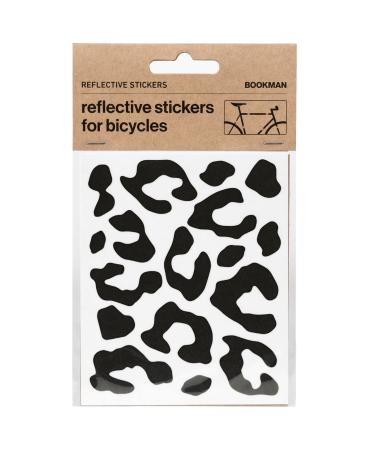 Bookman Reflective Stickers, Leopard Print - Hard Surface Stickers - 1 Sheet (3.74 x 4.53 inches) One Size Black