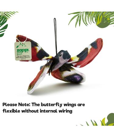 Zappi Co 100% Recycled Plush Peacock Butterfly Toy | Eco-Friendly Stuffed Animal Collection for Newborns | 28.5cm Width - Buy Online on GoSupps.com