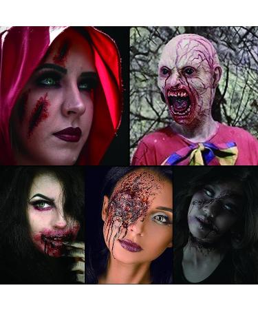 Professional Halloween SFX Makeup Kit with Fake Blood, Scar Wax, Sponge & Prosthetic Adhesive for Clown, Zombie & Vampire Cosplay - Buy Online on GoSupps.com