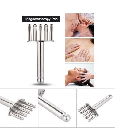 Buy Hohxfyp Acupuncture Pen - Stainless Steel 5 Fork Magnetotherapy Tool for Deep Tissue Massage (6.3 inch Silver) | Manual Acupressure for Face & Body - Buy Online on GoSupps.com